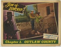 3c668 SON OF ZORRO chapter 1 LC '47 Republic serial, cool masked hero border art, Outlaw County!