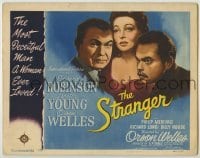 3c325 STRANGER TC '46 star/director Orson Welles, Edward G. Robinson & Loretta Young!