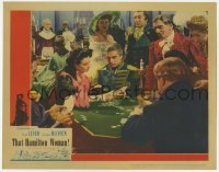 3c681 THAT HAMILTON WOMAN LC '41 Laurence Olivier helps beautiful Vivien Leigh playing bridge!