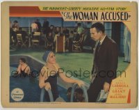 3c731 WOMAN ACCUSED LC '33 John Halliday stares at Nancy Carroll in swimsuit emerging from pool!
