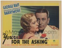 3c740 YOURS FOR THE ASKING LC '36 romantic close up of George Raft in tuxedo & Dolores Costello!