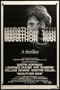 3c155 MARATHON MAN 1sh '76 cool image of Dustin Hoffman, John Schlesinger classic thriller!
