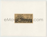3c216 METROPOLIS linen 2x4 pressbook ad '27 Fritz Lang classic, workers slaving by giant building!