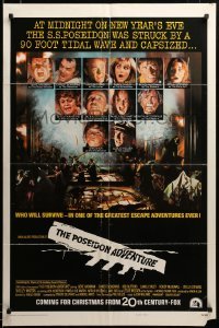 3c035 POSEIDON ADVENTURE style 2 teaser 1sh '72 Gene Hackman, Borgnine, top cast images, rare!