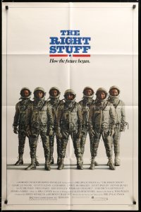 3c085 RIGHT STUFF advance 1sh '83 great line up of the first NASA astronauts all suited up!