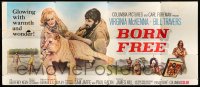3d045 BORN FREE 24sh '66 great image of Virginia McKenna & Bill Travers with Elsa the lioness!
