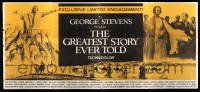 3d048 GREATEST STORY EVER TOLD 24sh '65 Max von Sydow as Jesus, exclusive limited engagement!