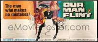 3d052 OUR MAN FLINT 24sh '66 Bob Peak art of James Coburn, who makes no mistakes, James Bond spoof!
