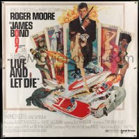3d117 LIVE & LET DIE West Hemi 6sh '73 McGinnis art of Roger Moore as James Bond & sexy tarot cards!