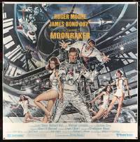 3d121 MOONRAKER 6sh '79 art of Roger Moore as James Bond & sexy space babes by Daniel Goozee!