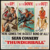 3d118 THUNDERBALL 6sh '65 art of Sean Connery as James Bond by Robert McGinnis & Frank McCarthy!