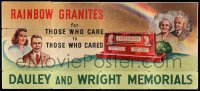 3d059 DAULEY & WRIGHT MEMORIALS billboard '40s art of rainbow over grave, for those who care!