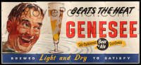 3d063 GENESEE billboard '50s great art of happy man in water staring at frosty beer glass!