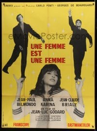 3d011 WOMAN IS A WOMAN French 1p '61 Jean-Luc Godard, Jean-Paul Belmondo, sexy Anna Karina, Brialy