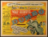 3d095 DUMBO style B 1/2sh '41 Disney circus elephant classic, different art & taglines, ultra rare!