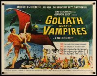 3d096 GOLIATH & THE VAMPIRES 1/2sh '64 Maciste Contro il Vampiro, cool Reynold Brown fantasy art!