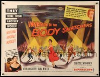3d098 INVASION OF THE BODY SNATCHERS style B 1/2sh '56 classic spotlight style on no other poster!
