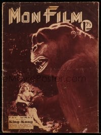 3d004 MON FILM French magazine September 15, 1933 great cover image of King Kong holding Fay Wray!