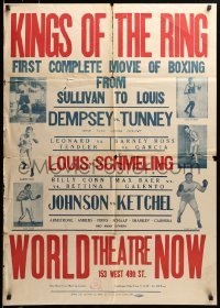 3d016 KINGS OF THE RING 29x41 special poster '44 boxing from Sullivan to Joe Louis, Jack Dempsey!