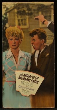 3d148 MIRACLE OF MORGAN'S CREEK 30x60 special poster '43 Preston Sturges, Betty Hutton, Bracken!