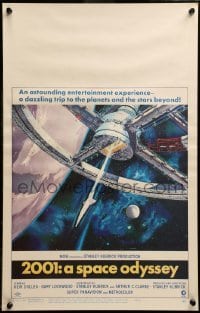 3d019 2001: A SPACE ODYSSEY WC '68 Stanley Kubrick classic, art of space wheel by Bob McCall!