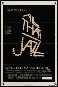 3f027 ALL THAT JAZZ 1sh '79 Roy Scheider, Jessica Lange, Bob Fosse musical!