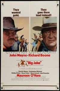 3f079 BIG JAKE 1sh '71 Richard Boone wanted gold but John Wayne gave him lead instead!