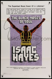 3f093 BLACK MOSES OF SOUL 1sh '73 Isaac Hayes, the superbad music event of a lifetime!