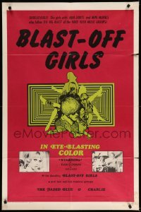 3f096 BLAST-OFF GIRLS 1sh '67 Herschell Lewis directed, in eye-blasting color, rock 'n' roll!