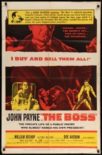 3f109 BOSS 1sh '56 judges, Governors, pick-up girls, John Payne buys and sells them all!