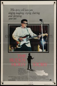 3f123 BUDDY HOLLY STORY 1sh '78 great image of Gary Busey performing on stage with guitar!