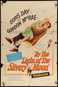 3f134 BY THE LIGHT OF THE SILVERY MOON 1sh '53 great romantic artwork of Doris Day & Gordon McRae!