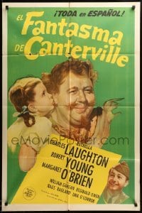 3f140 CANTERVILLE GHOST Spanish/US 1sh '44 Charles Laughton, Robert Young & Margaret O'Brien!