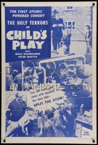 3f161 CHILD'S PLAY 1sh '57 Mona Washbourne, the Quiz Kids split the atom!