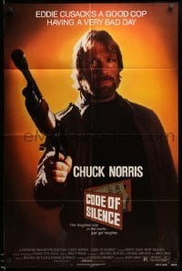 3f173 CODE OF SILENCE 1sh '85 Chuck Norris is a good cop having a very bad day!