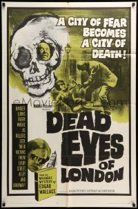 3f209 DEAD EYES OF LONDON 1sh '65 Alfred Vohrer's Die Toten Augen von London, horror art!