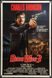 3f213 DEATH WISH 3 1sh '85 art of Charles Bronson bringing justice to the streets!