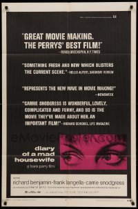 3f222 DIARY OF A MAD HOUSEWIFE 1sh '70 Frank Perry, super close up of Carrie Snodgress' eyes!