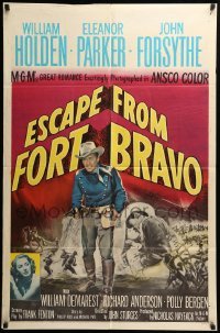 3f266 ESCAPE FROM FORT BRAVO 1sh '53 cowboy William Holden, Eleanor Parker, John Sturges directed!