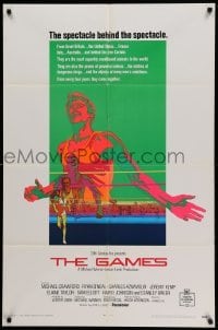 3f337 GAMES 1sh '70 Michael Crawford, Ryan O'Neal, Michael Winner, cool Olympic sports art!