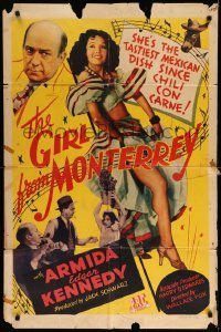 3f347 GIRL FROM MONTERREY 1sh '43 full-length image of sexy Armida, Edgar Kennedy!
