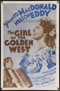 3f348 GIRL OF THE GOLDEN WEST 1sh R62 great images of Jeanette MacDonald & Nelson Eddy!