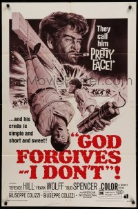 3f354 GOD FORGIVES I DON'T 1sh '69 cool art of gunslinger Terence Hill with dynamite!