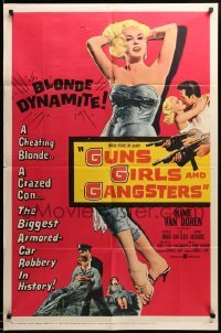 3f380 GUNS, GIRLS & GANGSTERS 1sh '59 sexiest bad girl Mamie Van Doren!