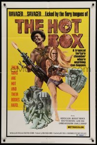 3f402 HOT BOX 1sh '72 ravaged savaged sexy babes fight back with their guns and their bodies!