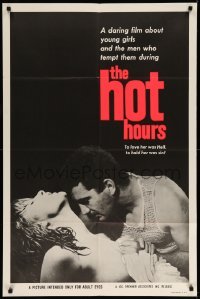 3f403 HOT HOURS 1sh '59 Heures Chaudes, daring film about young girls & the men who tempt them!