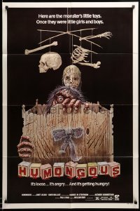 3f415 HUMONGOUS 1sh '82 the monster's toys were once little girls and boys, wacky horror art!