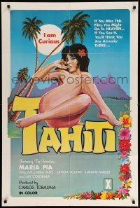 3f419 I AM CURIOUS TAHITI 1sh '70 sexy artwork of the fabulous Maria Pia!