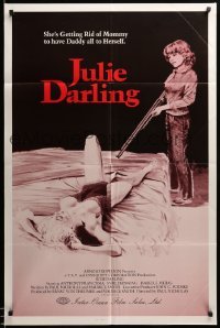3f454 JULIE DARLING 1sh '82 artwork of little girl about to shoot sexy mother in bed!