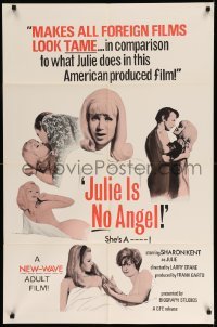 3f455 JULIE IS NO ANGEL 1sh '67 Janet Banzet, sexy Sharon Kent in title role!